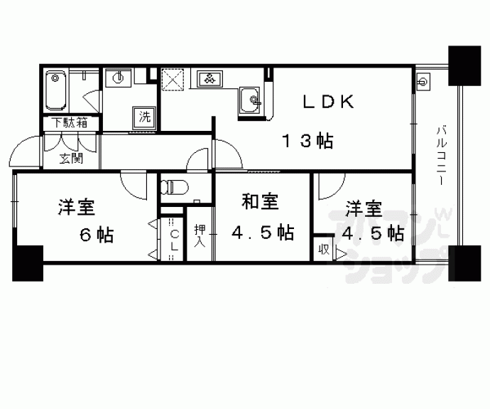 【イーグルコート西大路アネックス】間取