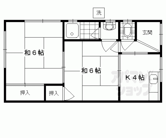 【八条内田町３８－１９貸家】間取