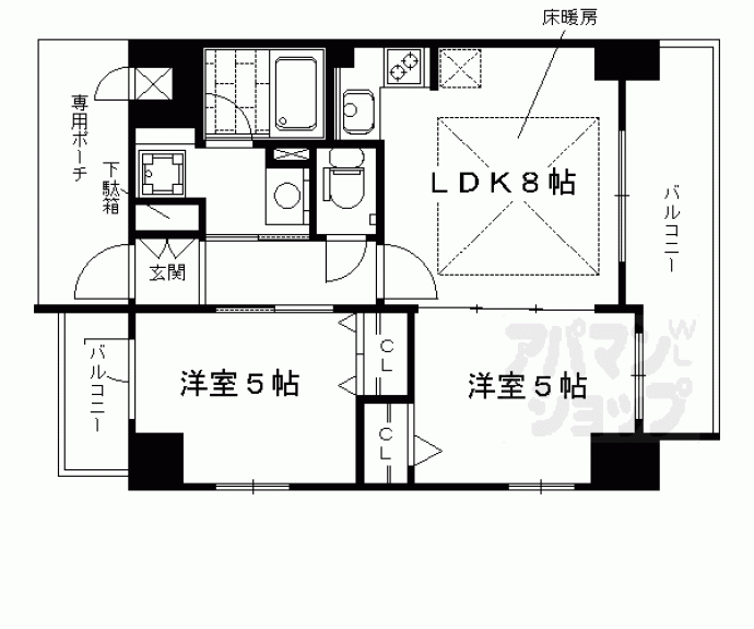 【エステムプラザ京都聚楽第粋邸】間取