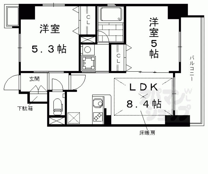 【エステムプラザ京都聚楽第粋邸】間取