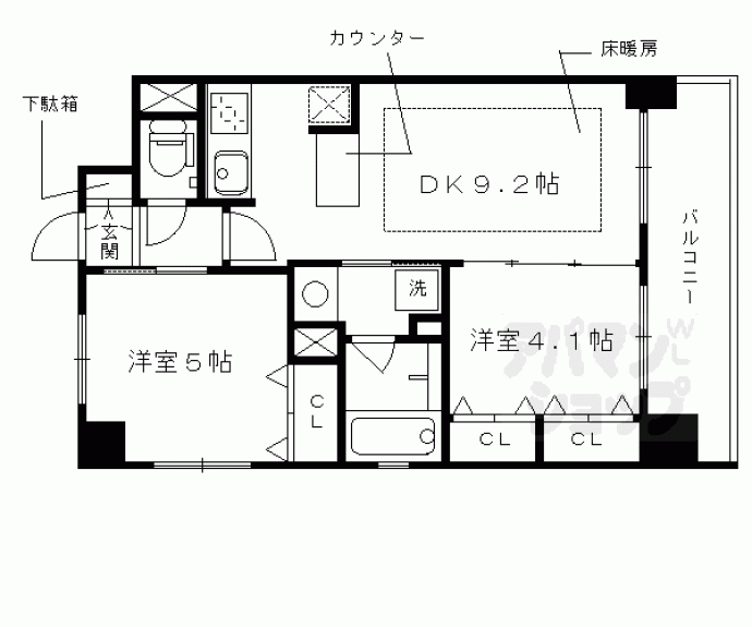 【エステムプラザ京都聚楽第雅邸】間取