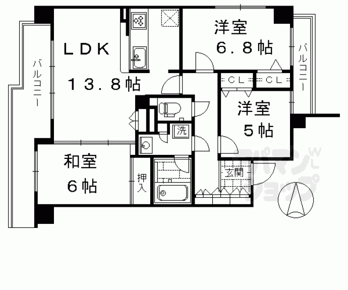 【グランコート烏丸五条】間取