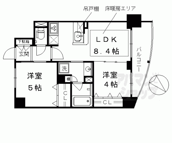 【エステムプラザ京都河原町通Ⅱレジデンシャル】間取