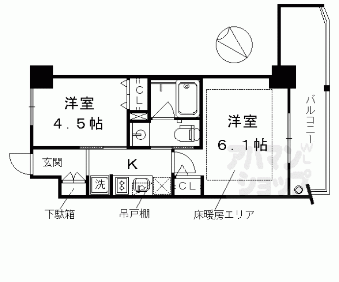 【エステムプラザ京都河原町通Ⅱレジデンシャル】間取