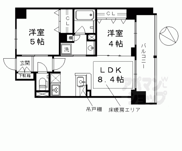 【エステムプラザ京都河原町通Ⅱレジデンシャル】間取