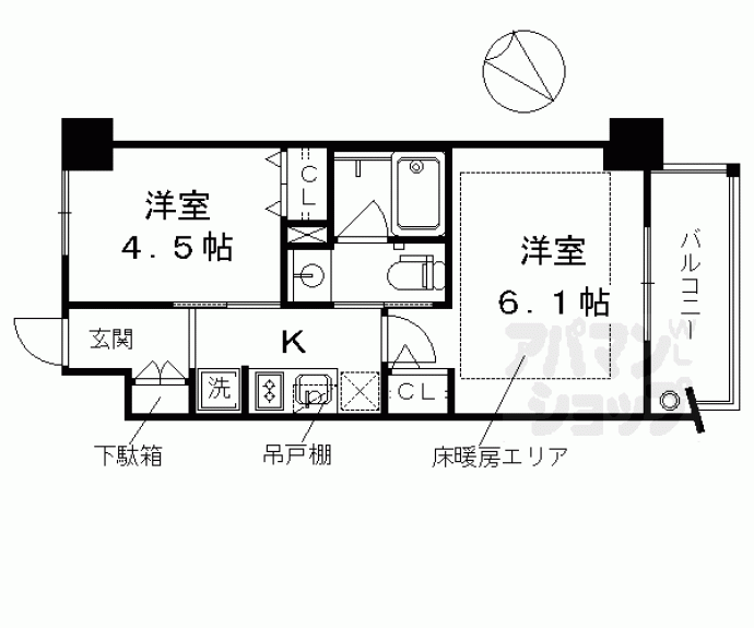 【エステムプラザ京都河原町通Ⅱレジデンシャル】間取