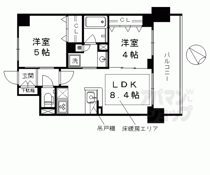 【エステムプラザ京都河原町通Ⅱレジデンシャル】間取