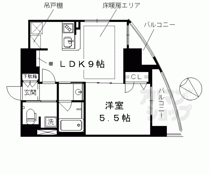 【エステムプラザ京都河原町通Ⅱレジデンシャル】間取