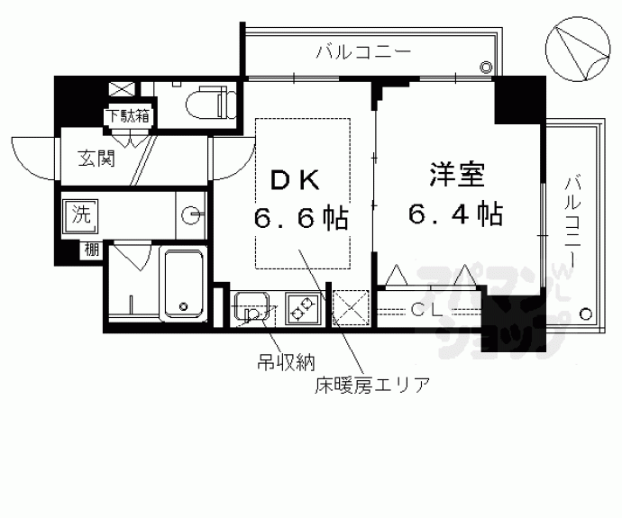 【エステムプラザ京都河原町通Ⅱレジデンシャル】間取