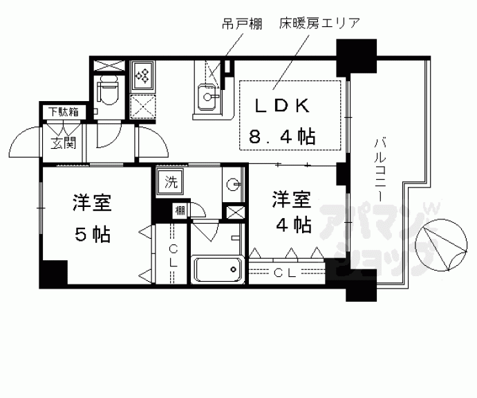 【エステムプラザ京都河原町通Ⅱレジデンシャル】間取