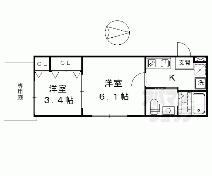 【ＷＥＳＴ９五条烏丸】間取