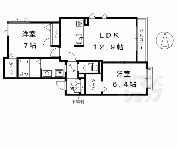 【シャルマン這登】間取