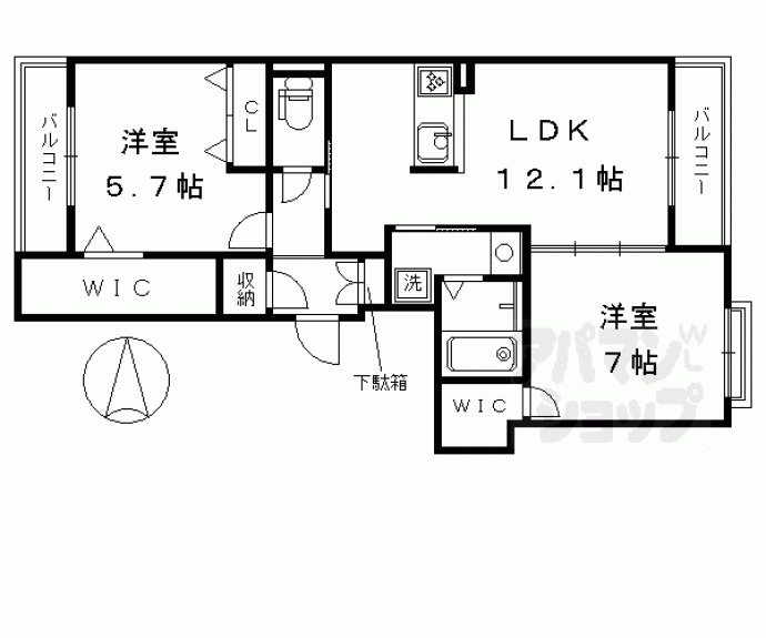 【シャルマン這登】間取