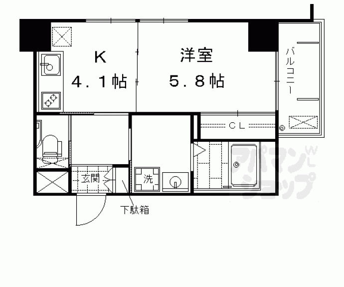 【クリプトメリア京都六条】間取