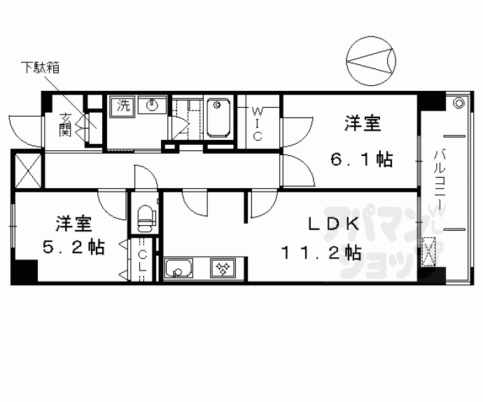 【パインフィールド東野】間取