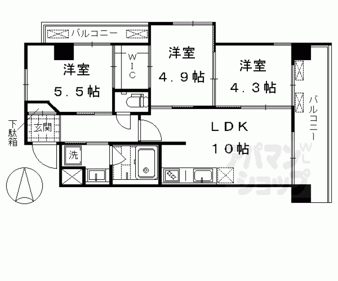 【ＬＡＴＴＩＣＥ　ＫＡＭＩＴＯＢＡ】間取