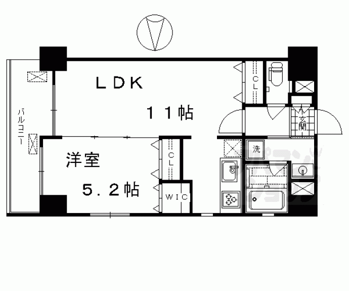 【ルーエ五条堀川】間取