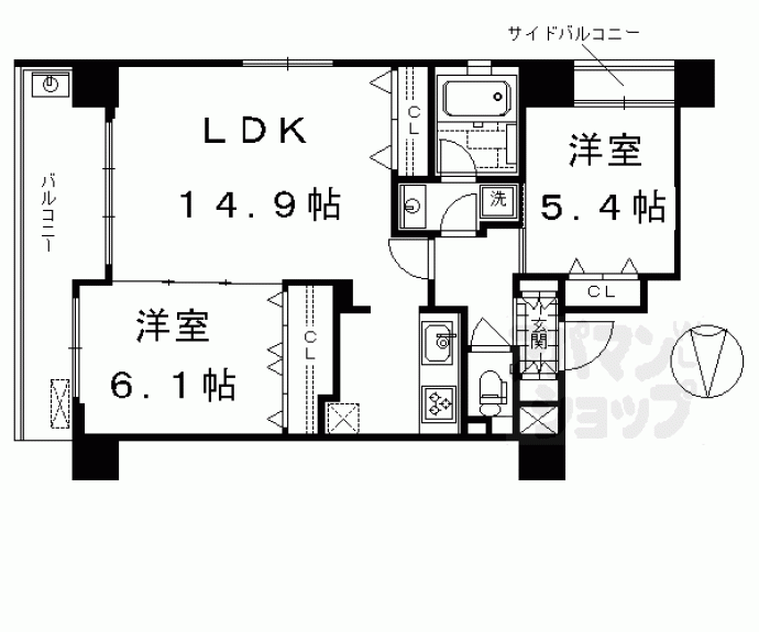 【ルーエ五条堀川】間取