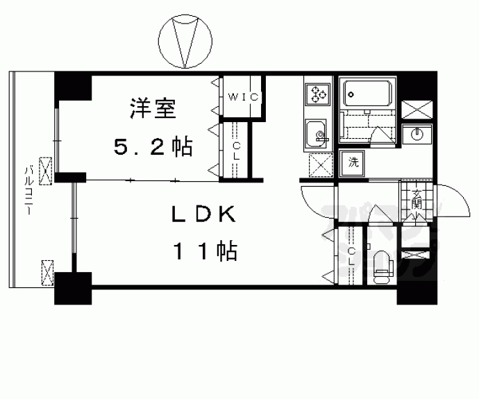 【ルーエ五条堀川】間取