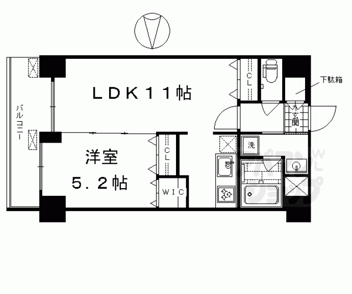 【ルーエ五条堀川】間取