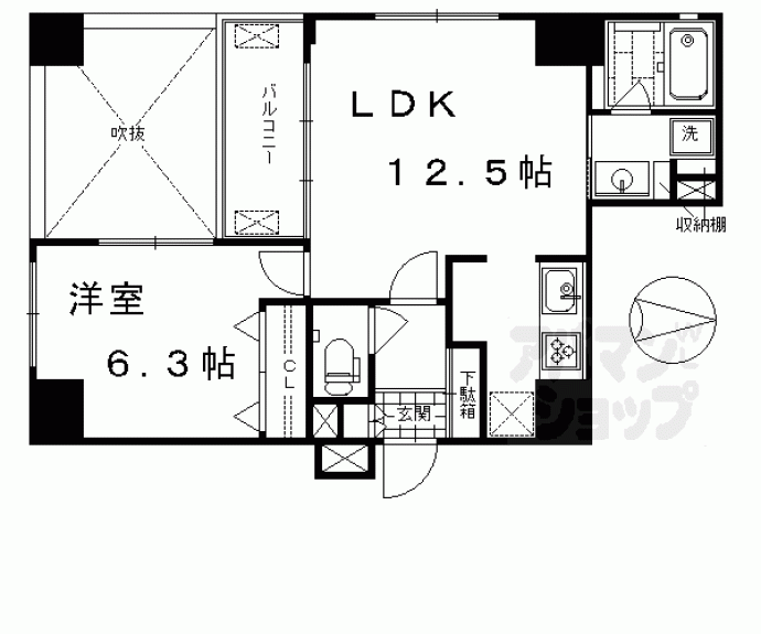 【ルーエ五条堀川】間取