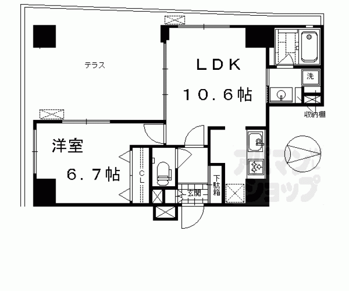 【ルーエ五条堀川】間取