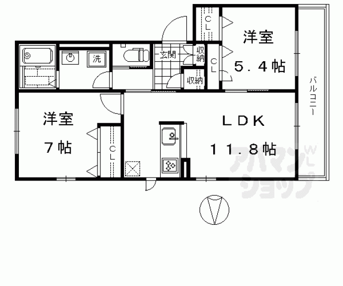 【シャーメゾン１１ｂａｎｃｈｉ】間取