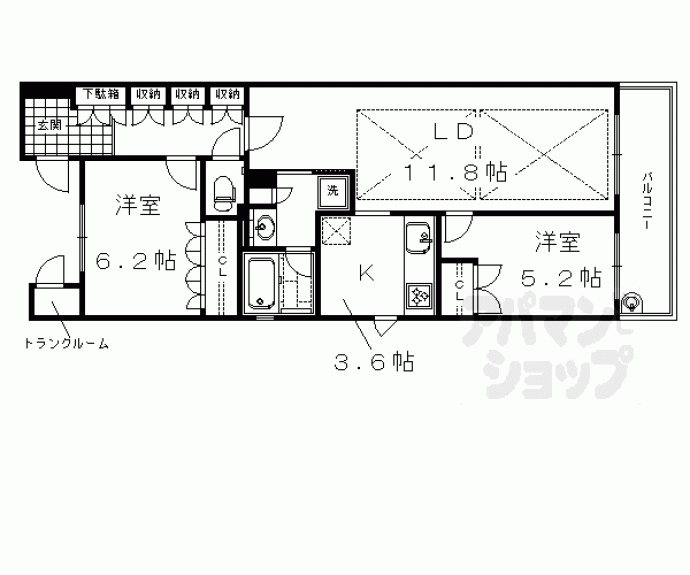 【京都桂川つむぎの街グランスクエア】間取