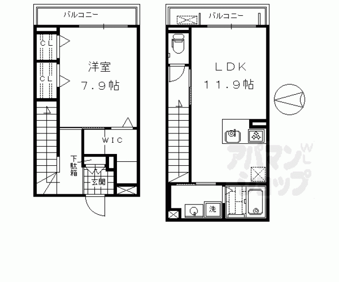 【シャーメゾン東浅井】間取