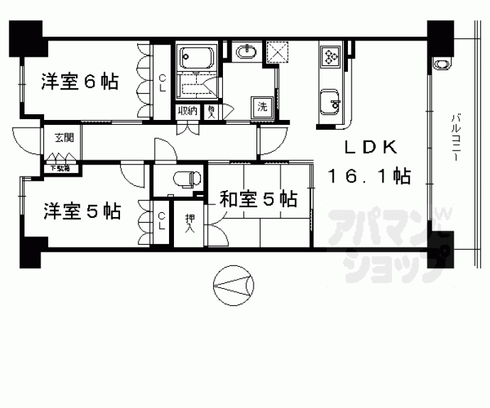 【京都桂川つむぎの街　マークスクエア】間取