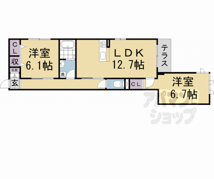 【グランソレイユ向日町】間取