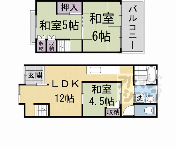 【芳野町８３貸家】間取