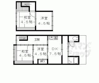 【上京区信濃町４７８貸家東側】