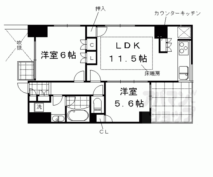 【御所西夷川町アーバンライフ】間取