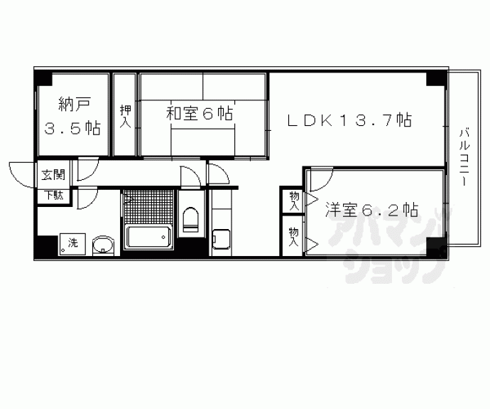 【大晋メゾネ西陣今出川】間取