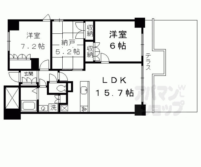 【グラン・リソシエ京都下鴨北山】間取