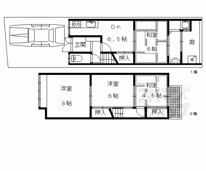 【田中古川町貸家３５－１７】間取