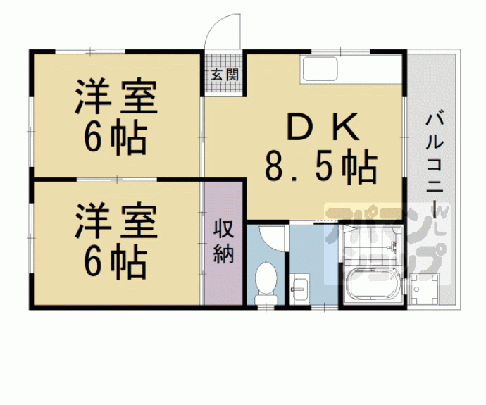 【吉田中大路町アパート】間取