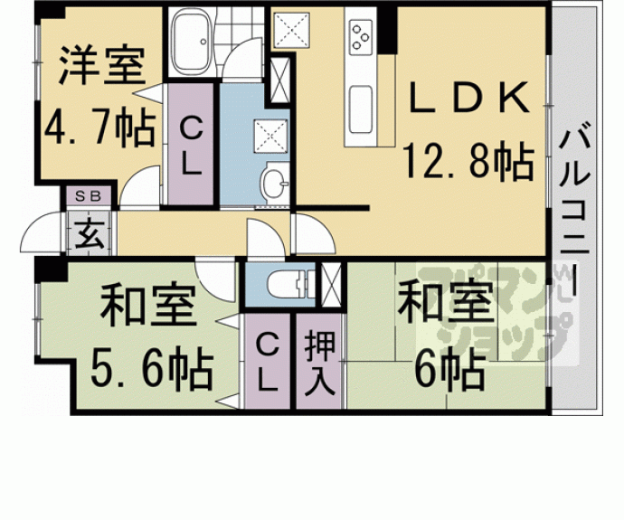 【サントハイム北白川】間取