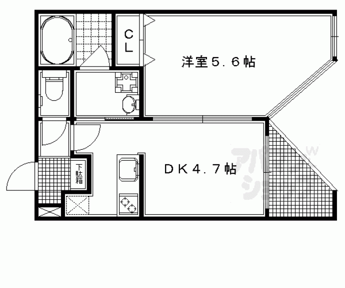 【ブランネージュ銀閣寺道】間取