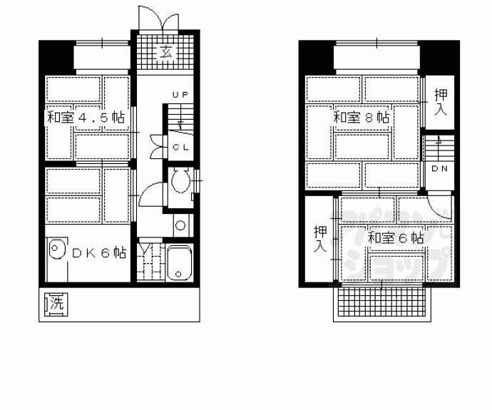 【田中南西浦町貸家９０－３】間取