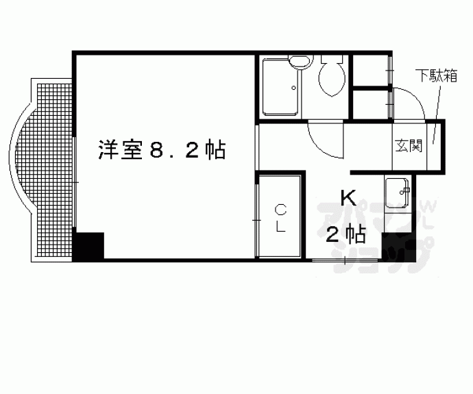 【ＳＡＭＳＱＵＡＲＥ銀閣寺道】間取