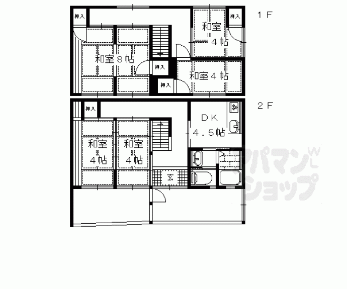 【れとろはうすＳＨＩＭＯＧＡＭＯ　１号棟】間取