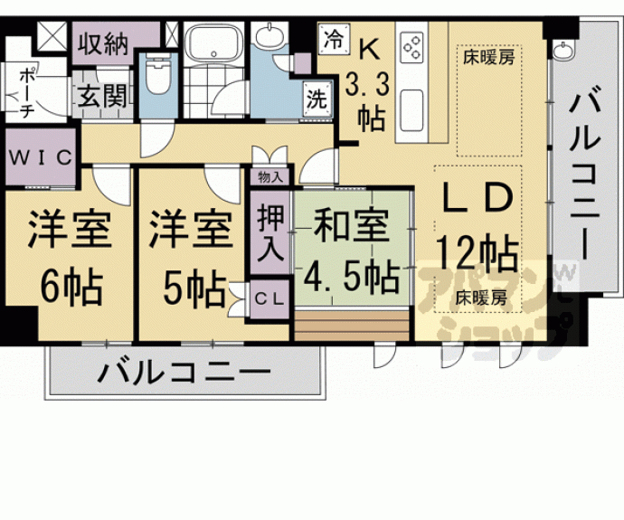 【ザ・パークハウス北野白梅町】間取