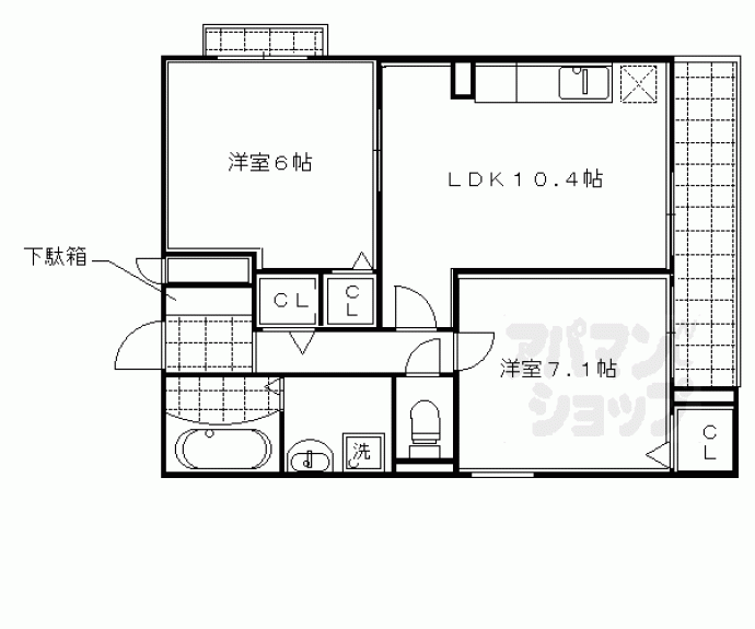 【フラット黒門】間取