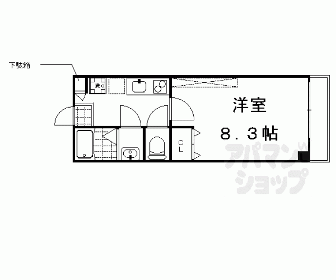 【フラッティ今小路】間取