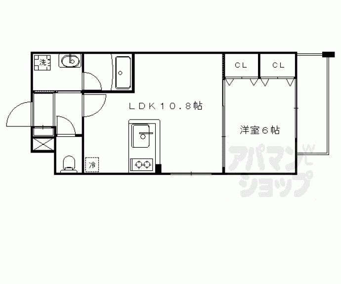 【大宮通下長者町下る清元町マンション】間取