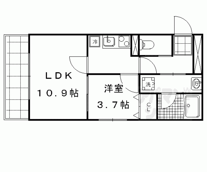 【ブランネージュ二条城北】間取