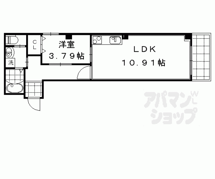 【ＭＥＳＡ　ＶＥＲＤＥ　二条城北】間取