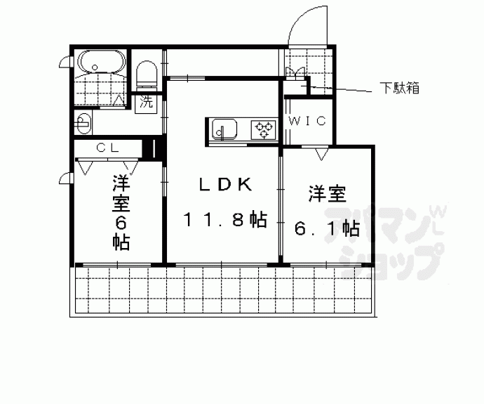 【シャーメゾン二条城北】間取